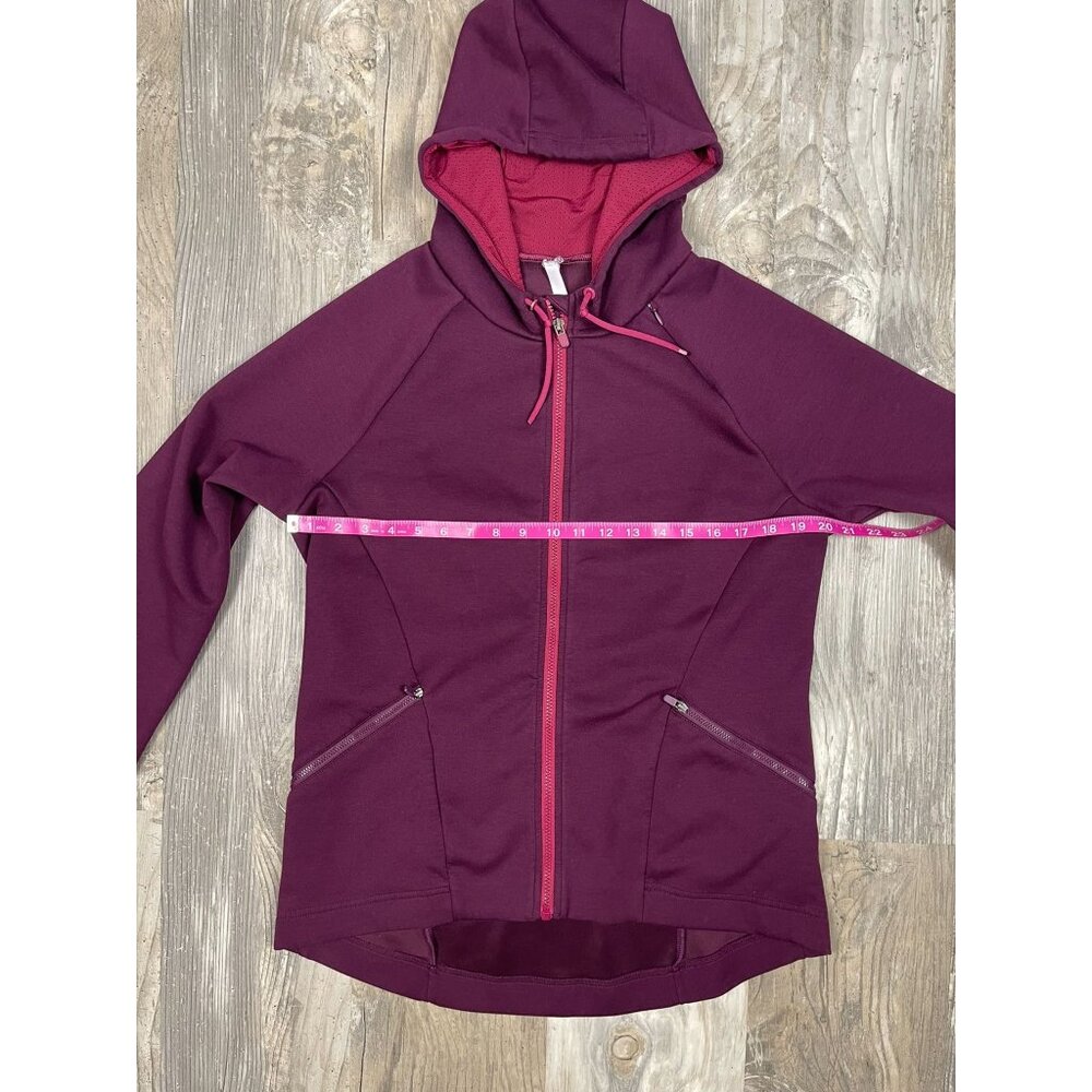 Fabletics Sammy Jacket Large Full Zip Maroon Plum… - image 5